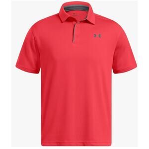 Under Armour Men's Tech Golf Polo, (713) Racer Red / / Pitch Gray, Medium